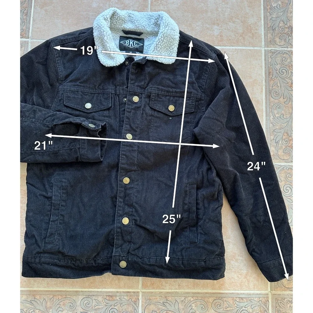 BKC NYC Black Corduroy‎ Men's size M Trucker jacket